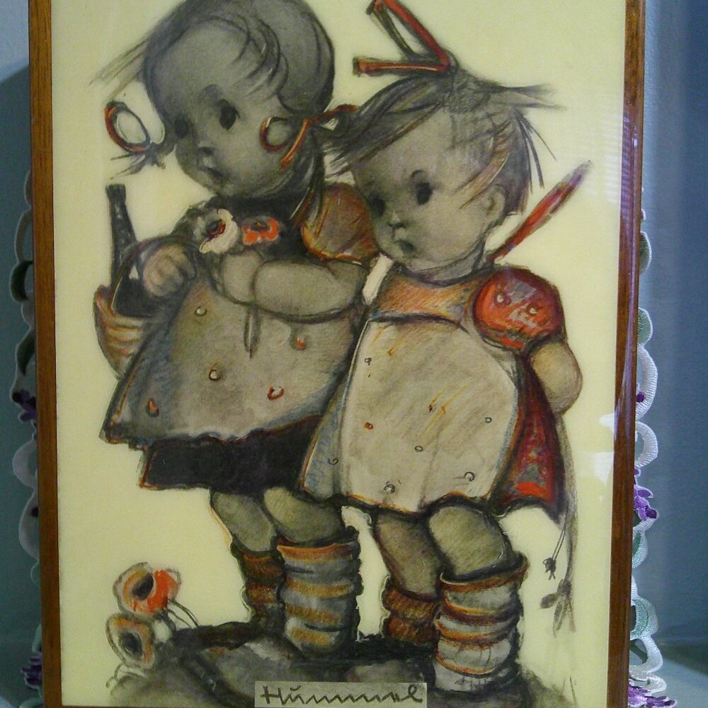 Vtg Deichert Hummel Well-Wishers II Large Wooden Music Box Plays Für Elise Works